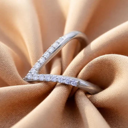 Chevron Pave CZ Ring