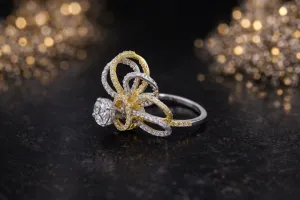 Interlaced Petal Crown Ring