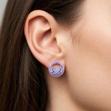 Dual Tone Loop Stud Earrings