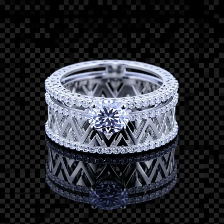 Chevron Eternity Silver Ring