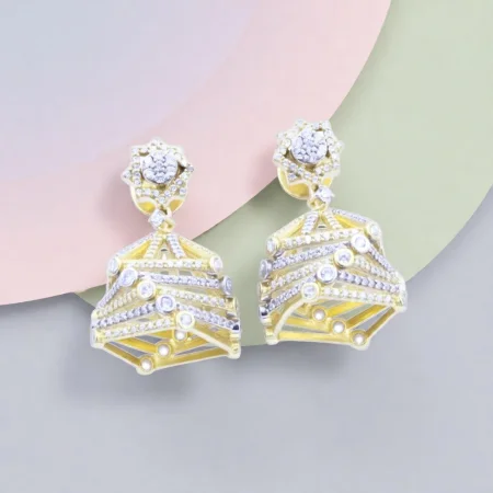 Architectural CZ Jhumka Earrings