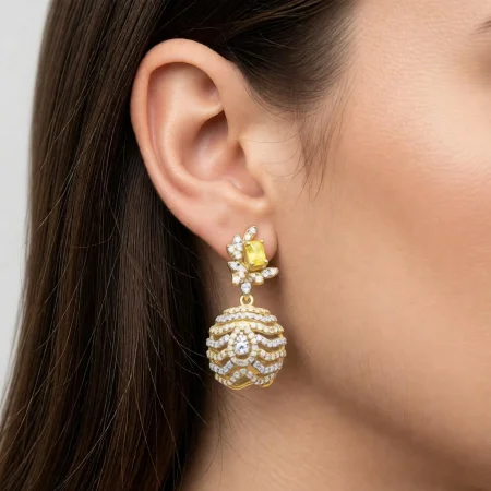 Floral Sphere Drop Earrings