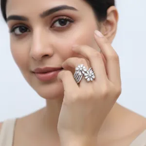 Floral Bloom Silver Ring