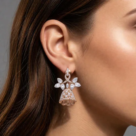 Floral Vine Jhumka Earrings