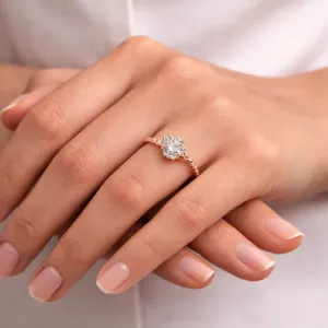 Minimal Beaded Diamond Ring