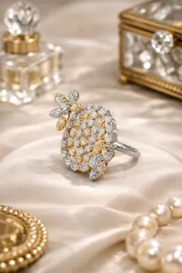 Floral Crown Silver Ring