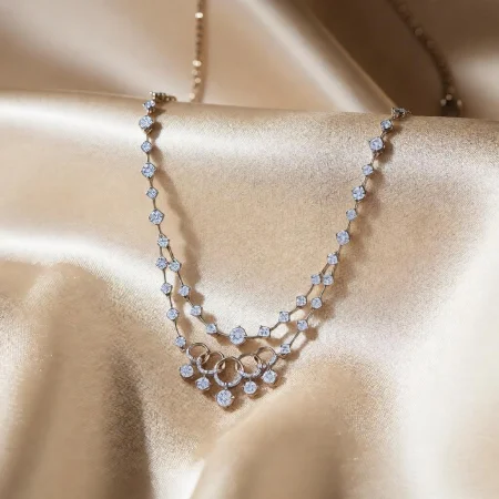 Celestia Dual Layer CZ Necklace