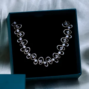 Modern Swirl CZ Necklace