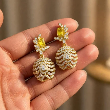 Floral Sphere Drop Earrings