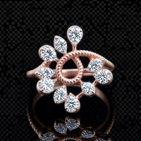 Petal Motif Silver Ring