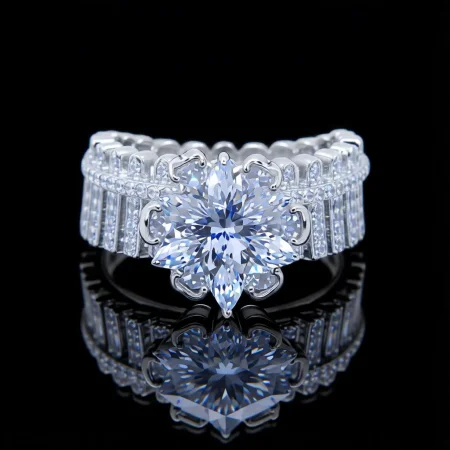 Contemporary Grid Silver Ring