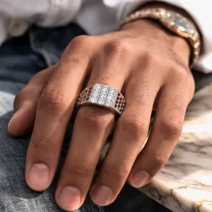 Square Cluster Silver Ring