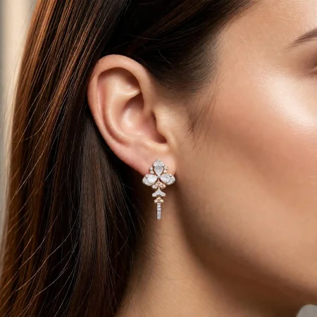 Floral Loop Drop Earrings